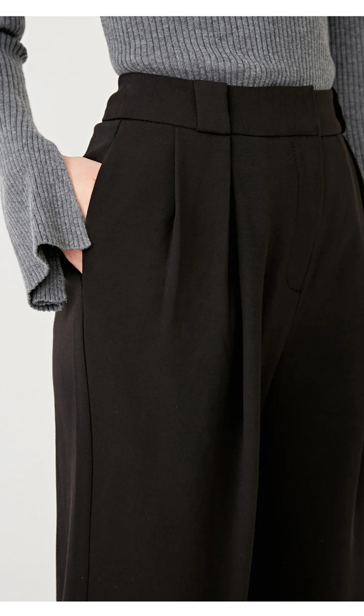 Отборные женские широкие укороченные брюки с высокой посадкой в стиле бойфренда S | 418414515