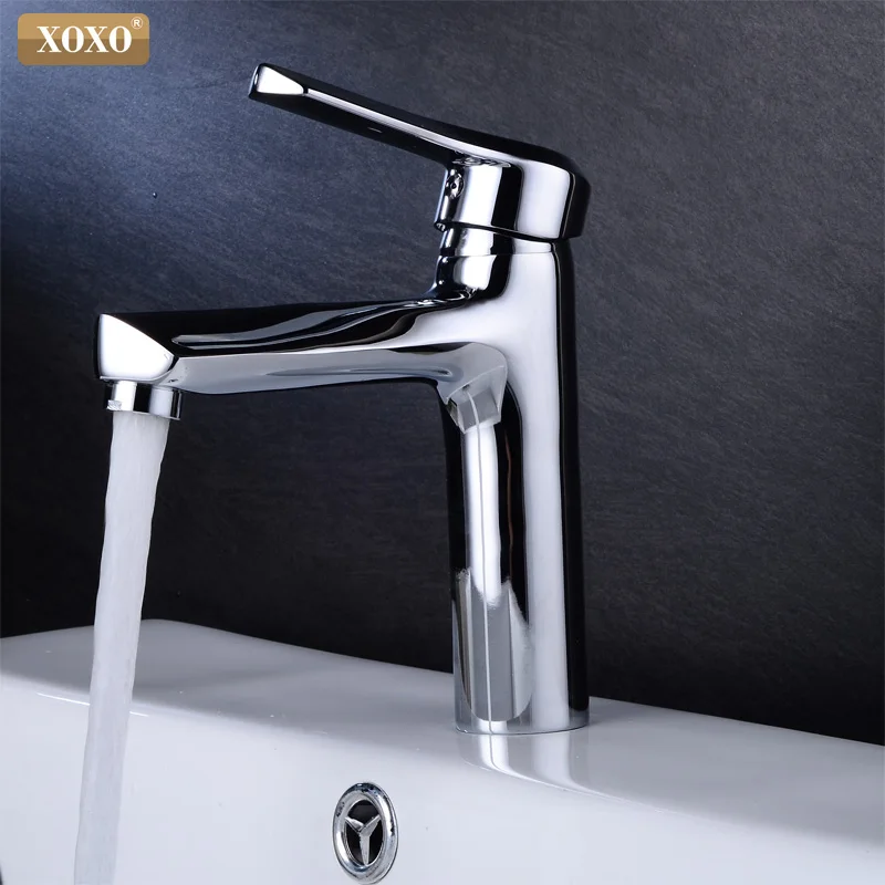 

XOXO chrome cold and hot bathroom faucets Brass Mixer Tap deck mounted single hole basin faucet mixer 80025