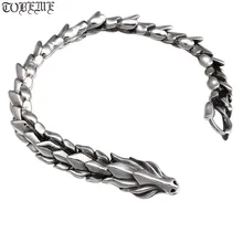 Ручной работы, 925 серебряный браслет-цепочка с драконом, тайский серебряный мужской браслет, винтажный браслет с драконом из стерлингового серебра