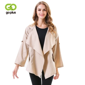 

GOPLUS New Elegant OL Lady Irregualr Turn-down Collar Trench Coat For Women Windbreaker Clothes Coats 2020 Autumn C8128