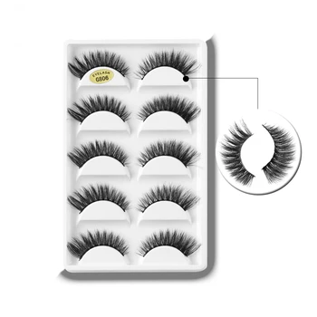 

5Pairs 3D Mink Hair Soft Natural False Eyelashes Long Cilia Attractive Eye Lashes Elongated Styles Lashes Makeup Extension Tools