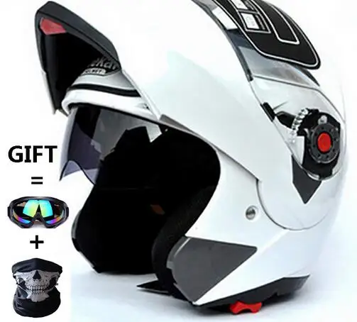 

Motorcycle helmets Dual Visor Modular Flip Up Helmet Racing Motocross Helmets DOT ECE Sticker M-XXL Motorcycle Helmet