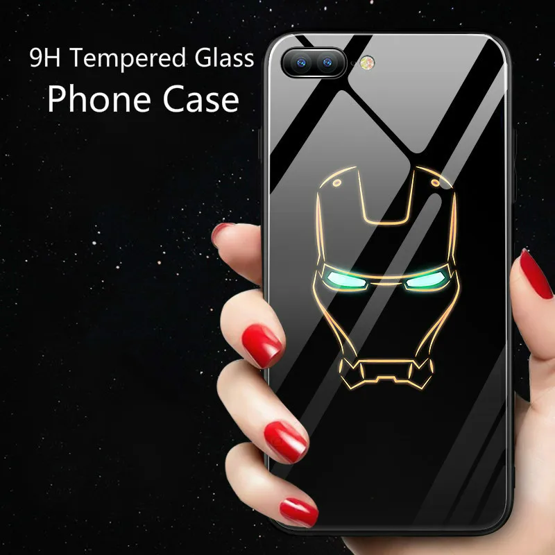Coque Marvel Avengers Batman Captain America Iron Man Superman Luminous Glass Case For iphone X 7 8 6 6s Plus 5s SE XS Max Case Coque Marvel Avengers Batman Captain America Iron Man Superman Luminous Glass Case For iphone X 7 8 6 6s Plus 5s SE XS Max Case