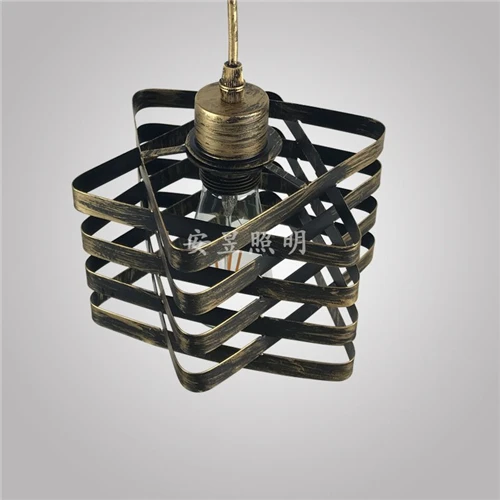 Американский креативный подвесной светильник E27 в стиле ретро с железной клеткой, промышленный подвесной светильник для ресторана, кофейни, кафе-бара - Цвет корпуса: Swept gold