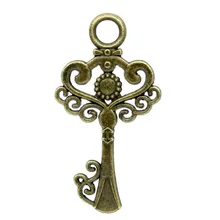 DoreenBeads из металлического сплава цинка Подвески ключей античная бронза узор Цвет покрытием 3,3 см(1 2/") x 17 мм(5/8"), 7 шт