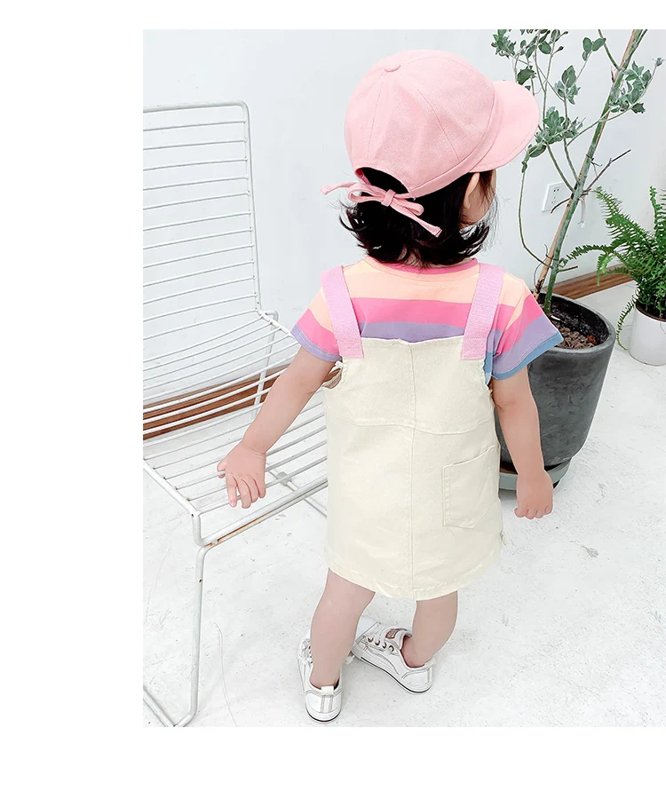 Rainbow strap dress For girls_08