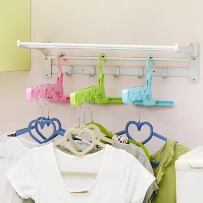 

Creative folding 5 hole racks hanging candy colored bathroom drying rack 36*15.5*18CM