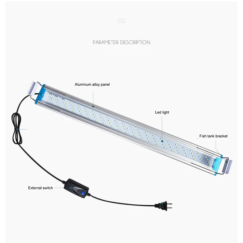 LED Aquarium Light, White Super Bright Fish Tank Aquarium LED Strip Light Waterproof Aluminum Lighting For Quarium, Fish Tank