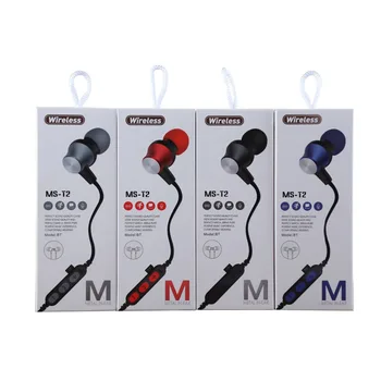 

MS-T2 Magnetic Bluetooth Wireless Earphones Running In-ear With Mic MP3 Earbud Bass Stereo BT 4.2 For iphone xiaomi