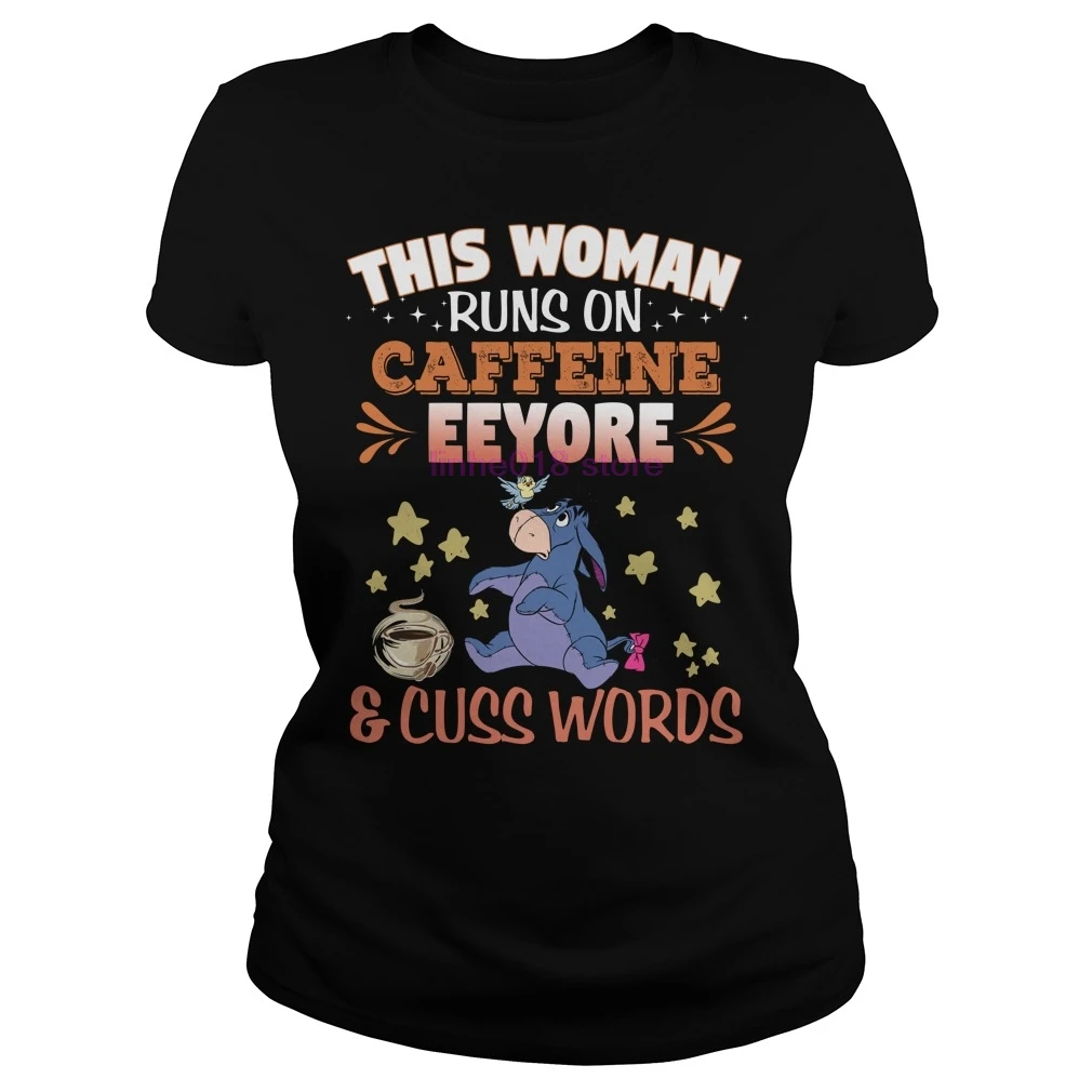 GILDAN 2019 брендовая мужская рубашка эта женщина работает на Caffeine Eeyore &amp Cuss слова