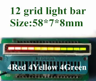 

12 segment digital tube Tri-color light bar strip 12 digital 4RED 4YELLOW 4GREEN strip light a row of short pin light bar