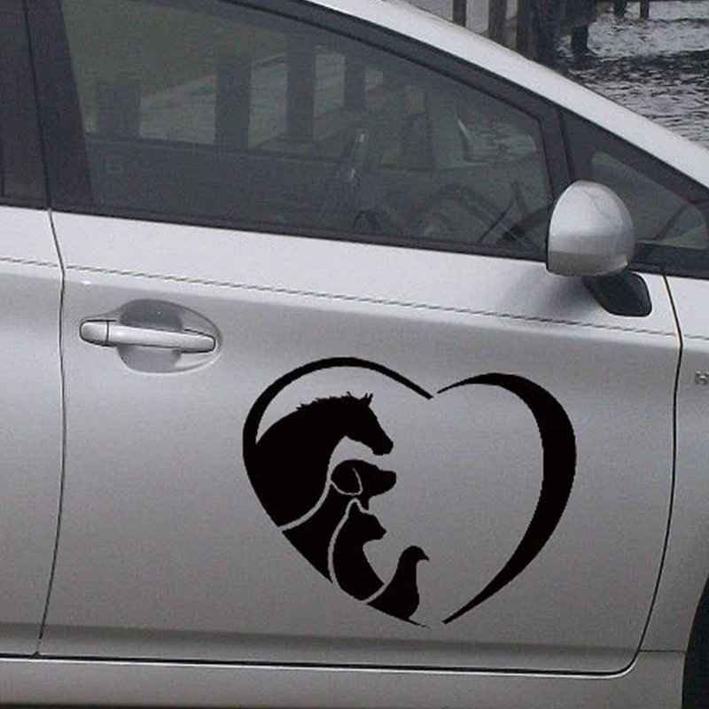 2x 2020 Hot Animal Lover Love Heart Sticker Horse Cat Dog Vet Car Sticker  For Cars Side, Truck Window Door Vinyl Decal Jdm - Car Stickers - AliExpress