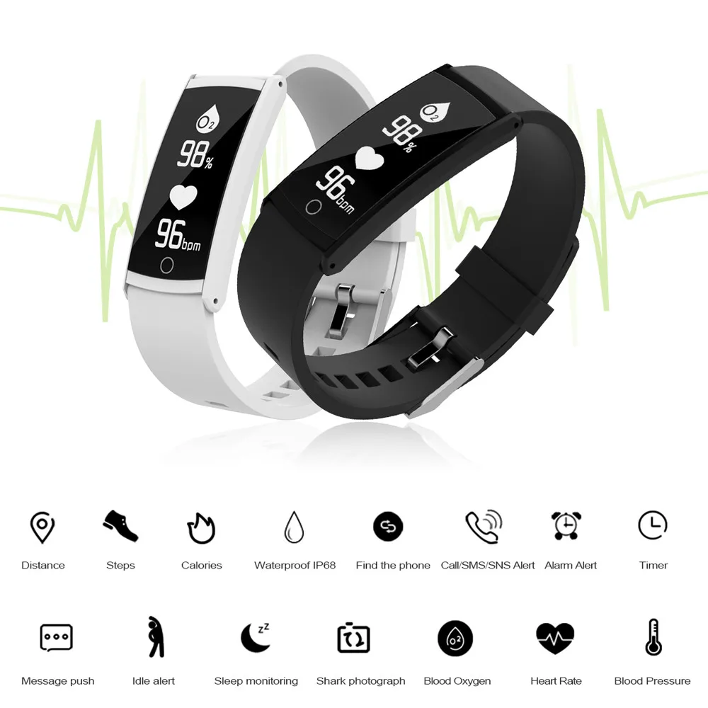 

Smart Watch Sports Fitness Activity Heart Rate Tracker Blood Pressure Watch Apr25