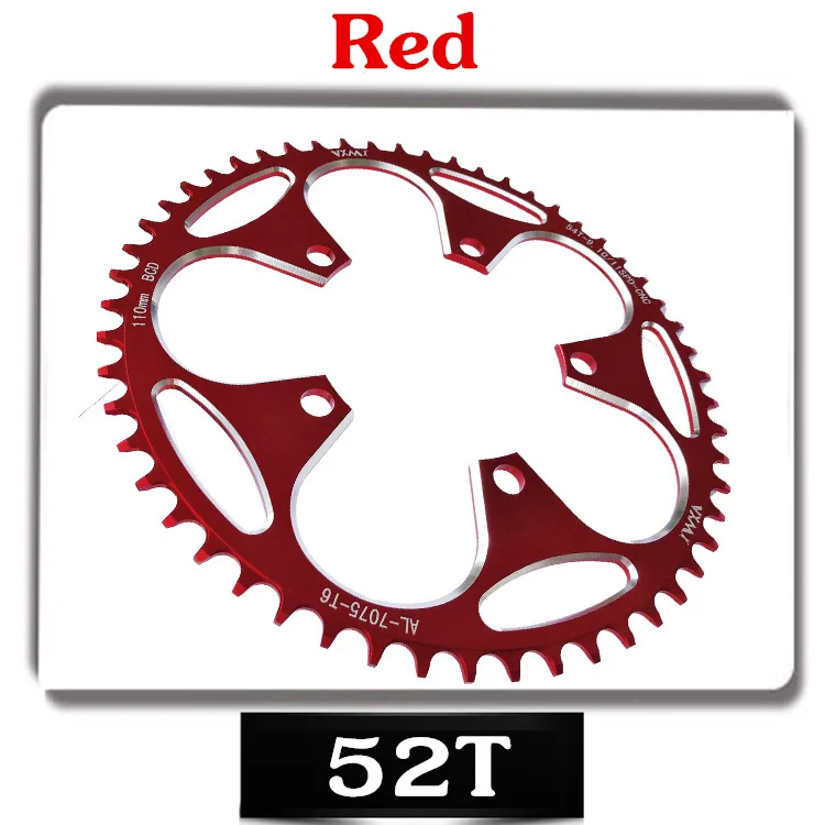 VXM дорожный велосипед узкая широкая цепь 110BCD 130BCD Кривошип 50T 52T 54T 56T 58T 60T 7075 алюминиевый сплав Сверхлегкий цепное колесо - Цвет: 110BCD 52T Red