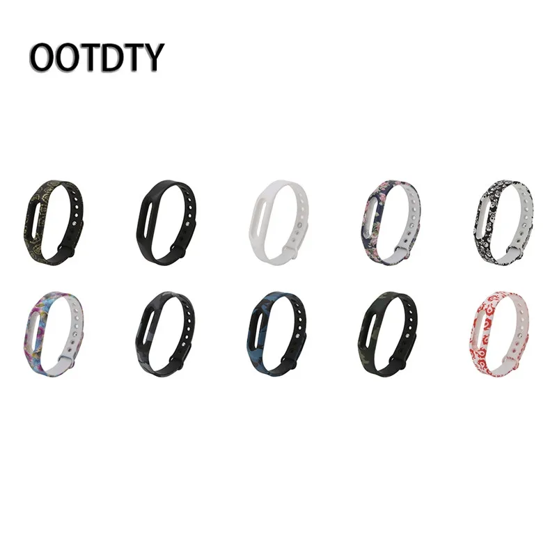 

OOTDTY Smart Watch Strap Colorful Silicone Wrist Band Strap Wristband Replacement For Xiaomi Mi Band 1