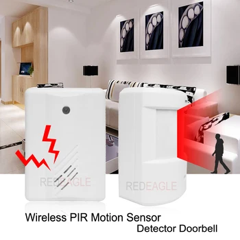 

REDEAGLE Upgraded Version Wireless PIR Infrared Detector Doorbell Electro Guard Watch Entry Door Alarm Chime Patrol Detector
