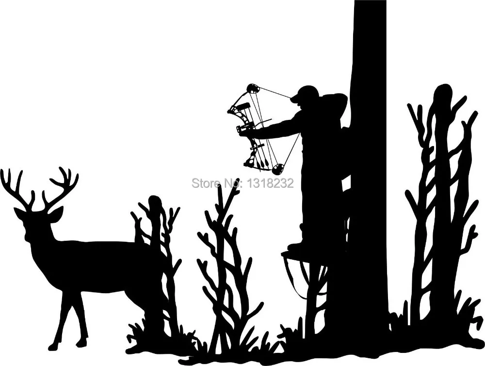Compare Prices On Deer Hunting Decorations Online Ping Hunting Deer Tree Stand Bow Gun Whitetail Car Truck Window Vinyl Wall Decal Animal Mural