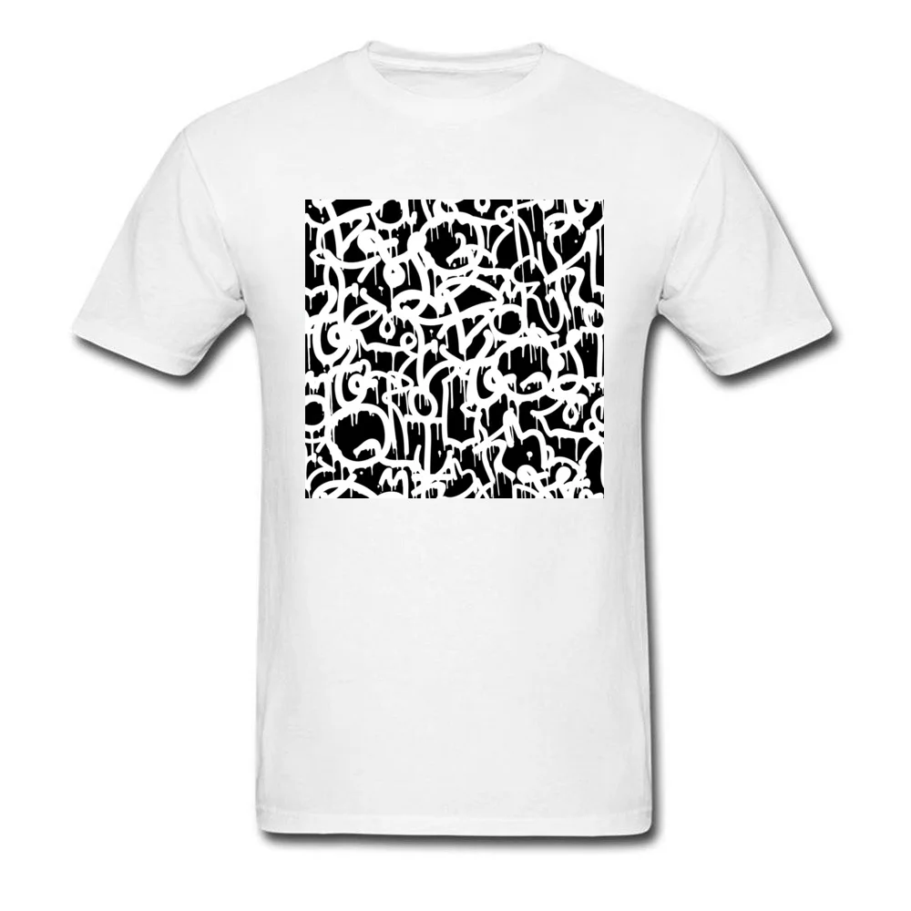 Black and White Graffiti pattern_white