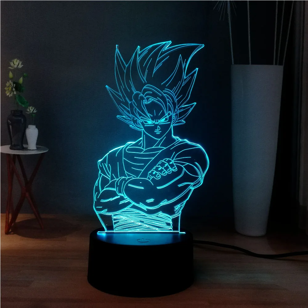 Новинка 3D иллюзия Лампа Жемчуг дракона Kakarotto RGB 7 цветов изменить акриловый светодиодный ночник праздничный подарок Прямая