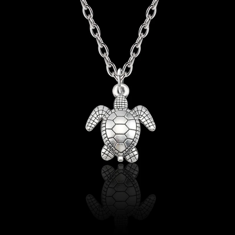 Панк Морское ожерелье с черепашкой серебряное металлическое ожерелье черепаха длинная цепь Шарм Подвески для женщин и мужчин Хэллоуин Рождественские подарки
