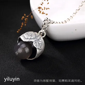 

KJJEAXCMY JJewellery S925 Sterling Silver gilded inlaid natural Hetian jade white jade dragonfly high-grade female clavicle Cha