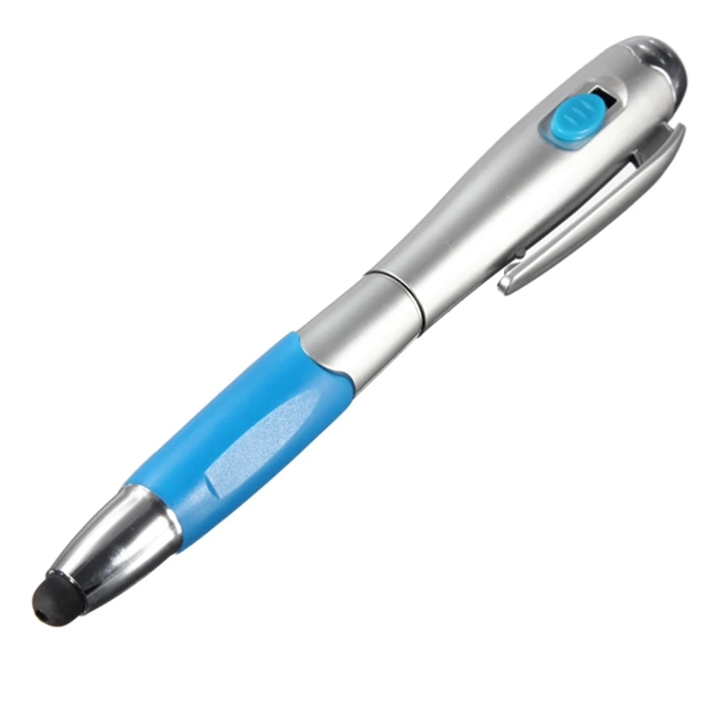 3 в 1 емкостный экран Стилус+ Шариковая ручка+ светодиодный фонарик для офиса для планшета/телефона красочный выбор