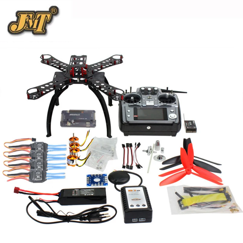 

JMT 310 mm Fiberglass Frame DIY GPS Drone FPV Multicopter Kit Radiolink AT10 2.4G Transmitter APM2.8 1400KV Motor 30A ESC