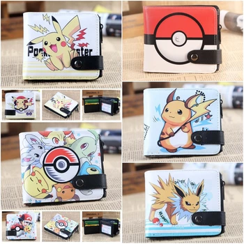 

Anime pokemon Pikachu Eevee Wallet One Piece Law Naruto My Neighbor Totoro Death Note L Button Short purse cosplay cartoon