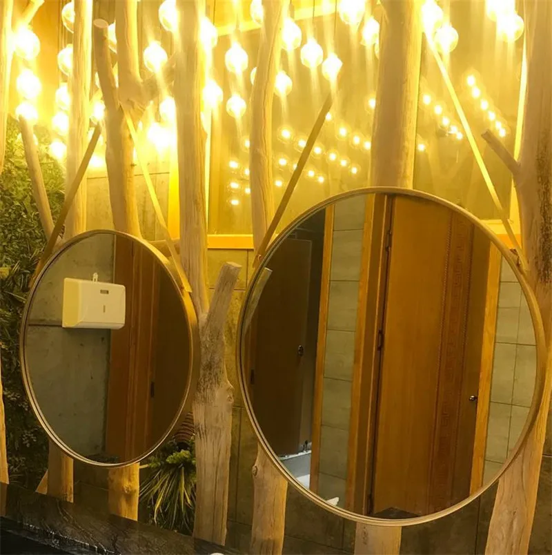 Северное настенное декоративное зеркало, настенное декоративное зеркало для ванной комнаты, настенные зеркала для туалета, круглые настенные зеркала для дома