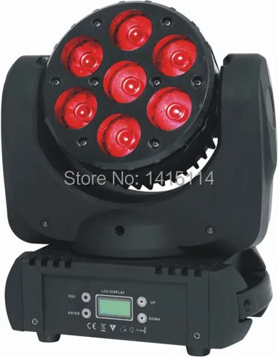 

4pcs/lot 7pcs*10w 4 in 1 rgbw led beam moving head light with flight case packing led mini dmx stagelighting for bar