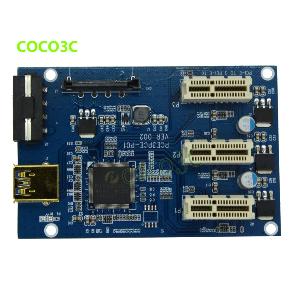 External-Internal-1-to-3-PCI-express-1X-slots-Riser-Card-Expansion ...