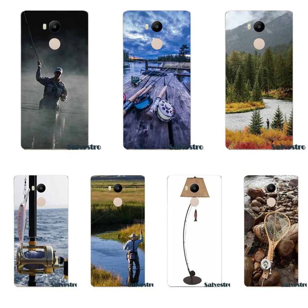 Soft TPU Covers Capa For Xiaomi Redmi 4 3 3S Pro Mi3 Mi4 Mi4i Mi4C Mi5 Mi5S Mi Max Note 2 3 4 Fly Fishing Bass Fish Rod