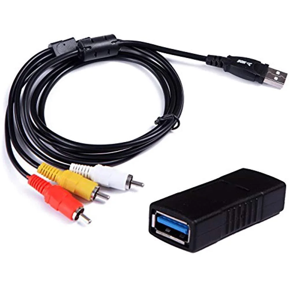 

RCA to USB Audio/Video A/V Camcorder Cable for TV/PC + USB 3.0 F/F Adapter RCA to USB audio / video + USB 3.0 F / F adapter