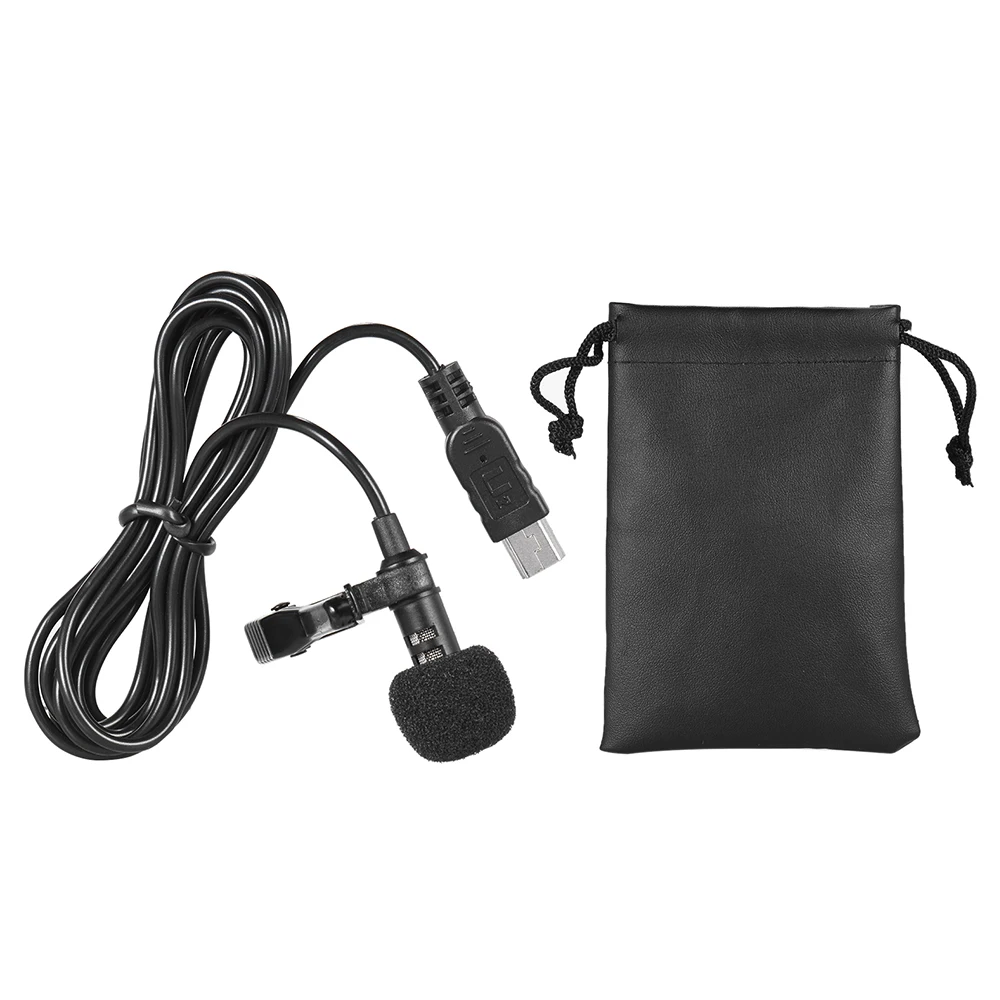 Andoer 150cm Professional Microphone Mini USB Omni-Directional Stereo Mic Microphone with Collar Clip for Gopro Hero 3 3+ 4