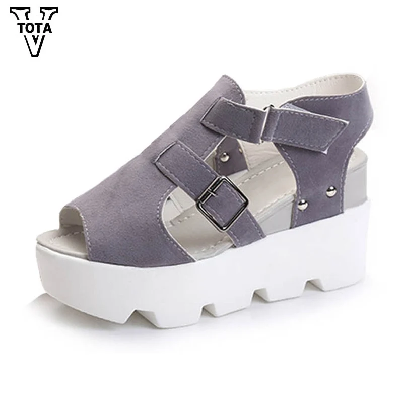 

VTOTA 2018 Summer Shoes Gladiator Women Sandals Fashion Shoes Woman Platform Shoes Sandalias Wedges Leisure High Heel KM