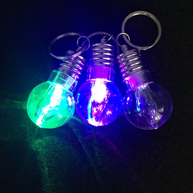 50pcs/lot Mini flashing led bulb keyfob toys fashion colorful luminous