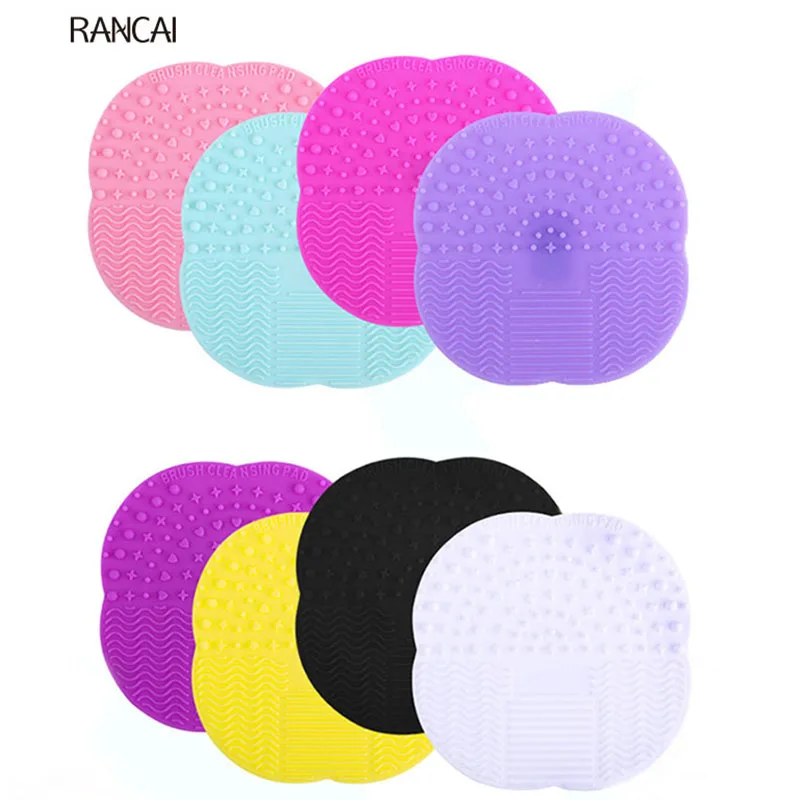 

RANCAI 1Pcs Small Size Silicone Sucker Brush Cleaning Mat Make up Brush Cleaner Cosmetic Clean Tools For Eyes Face Brushes