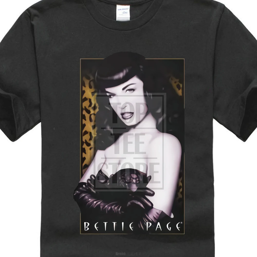 

Bettie Page New Cheetah Licensed Adult T Shirt Anime Summer Style Tees Male Harajuku Top Fitness Brand Clothing