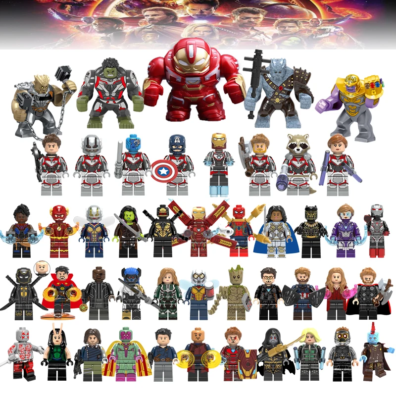 

46Pcs Avengers 4 Captain Marvel Endgame Thanos Thor America Hulk Figures Legoelys Spiderman Iron Man Building Block Set