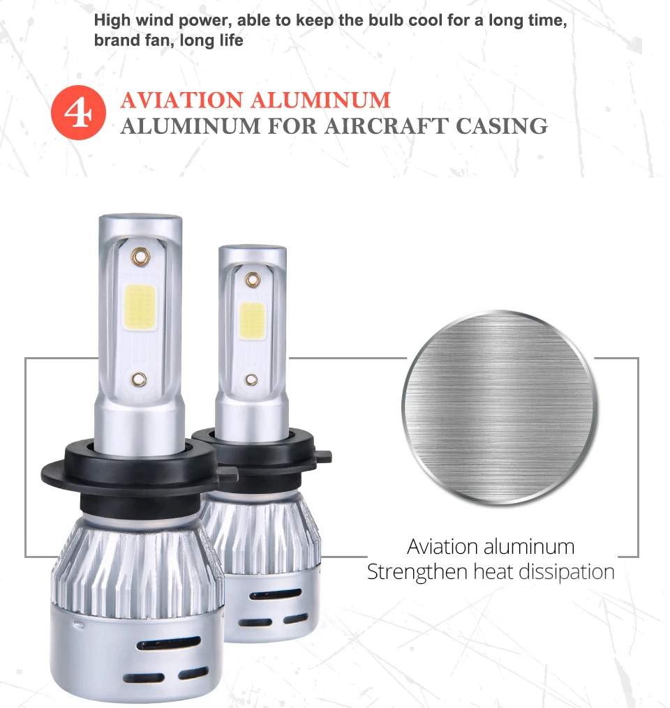 Aceersun H4 LED H7 H1 H11 H8 H9 9005 HB3 HB4 9006 Mini Car headlight 72W 8000LM COB 3000K 4300K 6500K 8000K Hi Lo Beam 12V 24V (12)