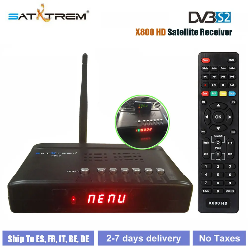 

Satxtrem X800 HD 1080P DVB-S2 High Definition Digital Satellite Receiver DVB-S/S2 Receptor Support Ccam Dollby,AC3,WIFI,Youtube