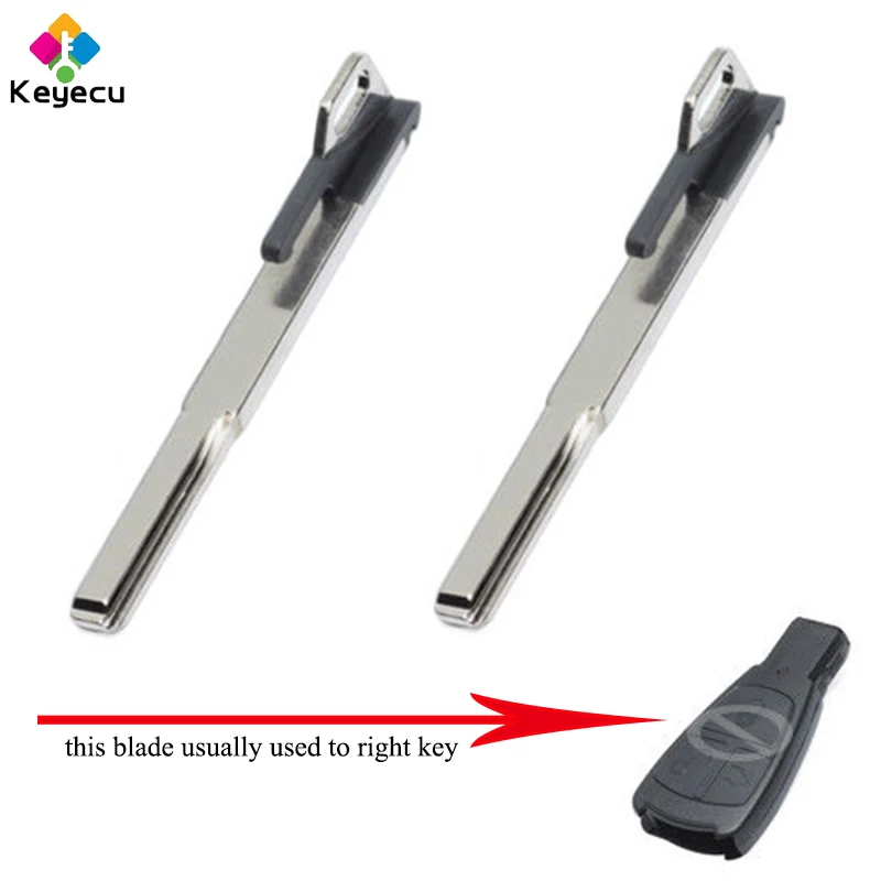 

KEYECU Pair Replacement Smart Remote Insert Emergency Key Blade - FOB for Mercedes-Benz E C S CLK C230 C43 AMG CL500, IYZ3302