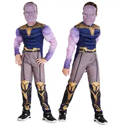 Новый костюм с мышцами «мстители», 4 Таноса, Детский костюм супергероя для костюмированной игры, Детский костюм для Хэллоуина, карнавальный