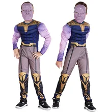 New Avengers 4 Thanos Muscle Costume Cosplay Kids Endgame Superhero Costume For Child Halloween Costume For Kids Carnival Suit new arrival child boys the avengers superhero muscle thor costume
