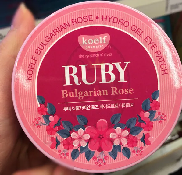 Корейская Косметическая оригинальная маска PETITFEE KOELF Ruby& Bulgarian Rose Hydro Gel Eye Mask Patch 60 шт. увлажняет мерцающую кожу маска для глаз