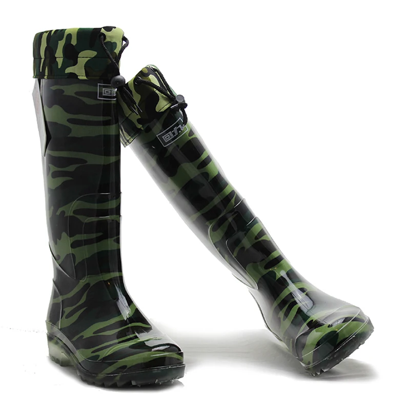 2016 Camouflage Rain Boots wellies High Men's Shoes Non skid Water
