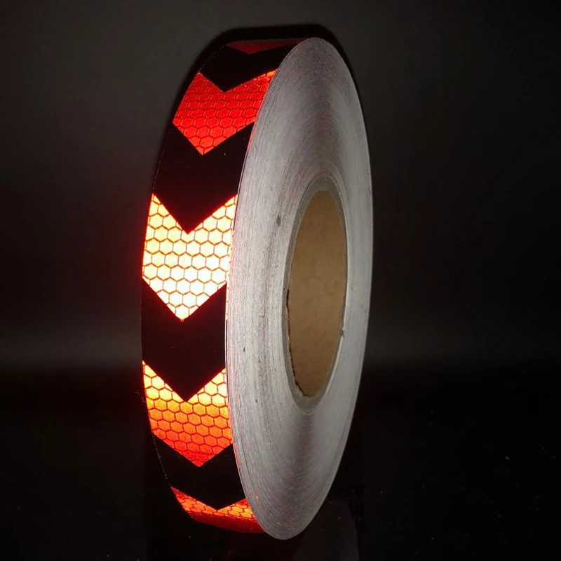 25mmx5m reflective warning tape with arrow printing for car