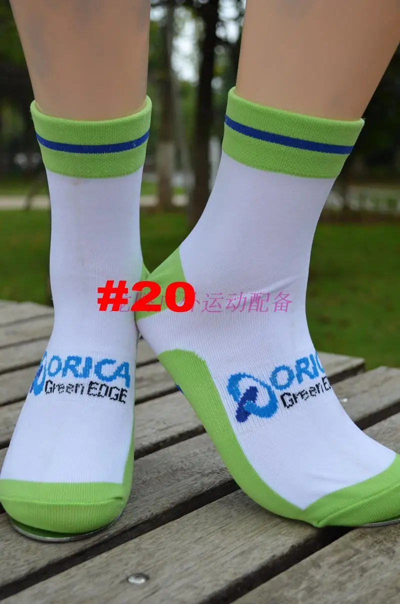 1 пара) pro team FDJ Белые велосипедные носки дышащие высокие наколенники защищают ноги дышащие впитывающие спортивные носки Открытый Дорожный велосипед - Цвет: orica