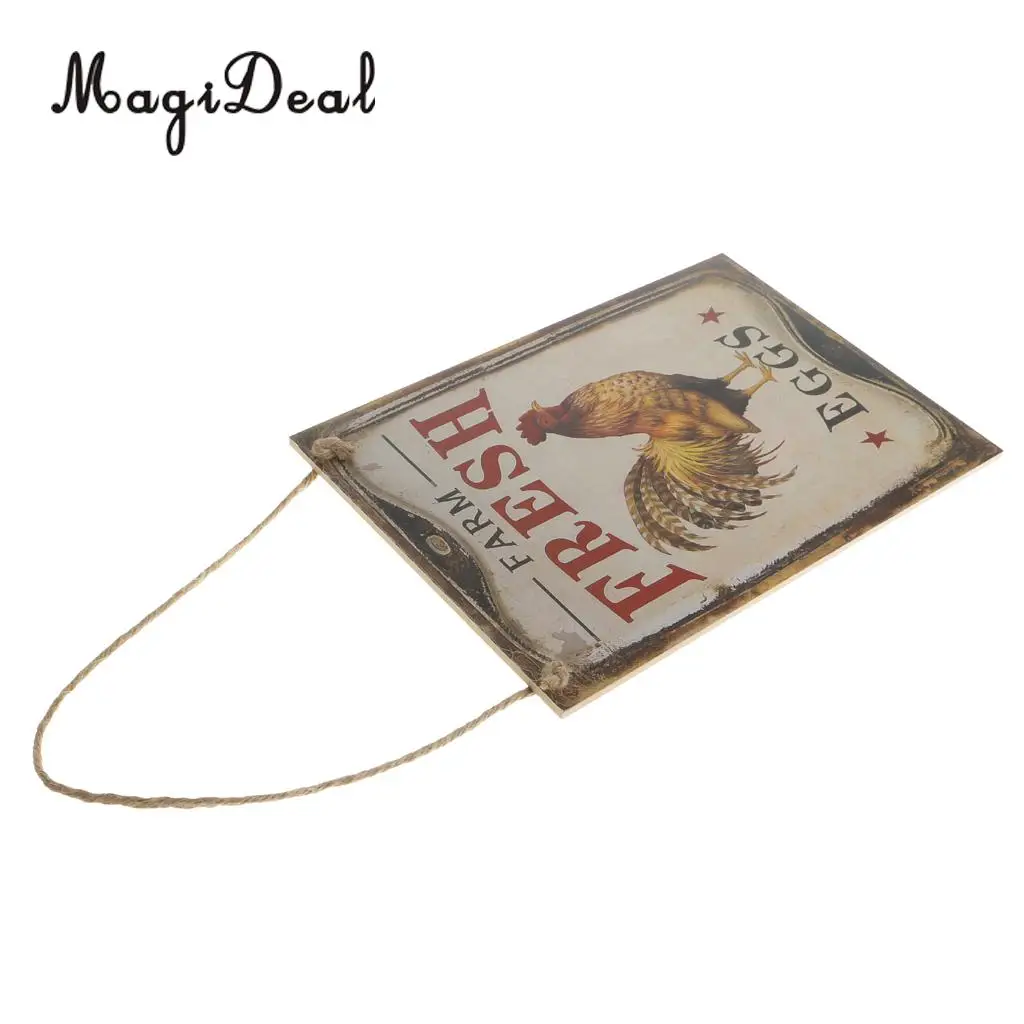 Country Style Farm Fresh Eggs Wooden Plank Sign Chicken Coop Wall Hanging Board Decorations