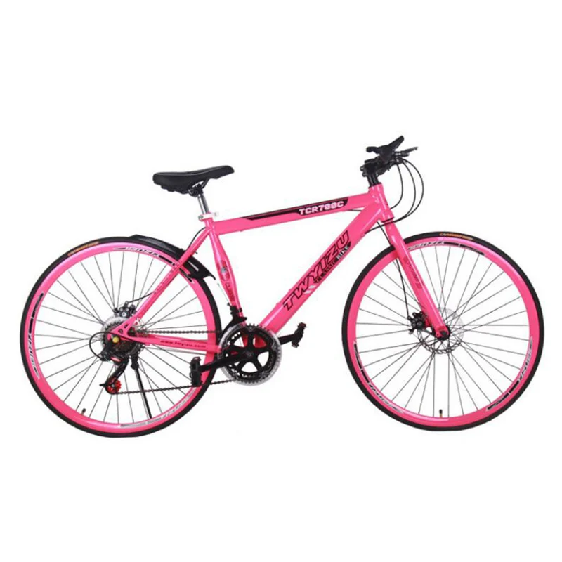 18 скоростных автомобильных Профессиональных автомобильных дисковых тормозов 28 дюймов, прямые круглые велосипедные части, розничная дорожных велосипедов - Цвет: pink